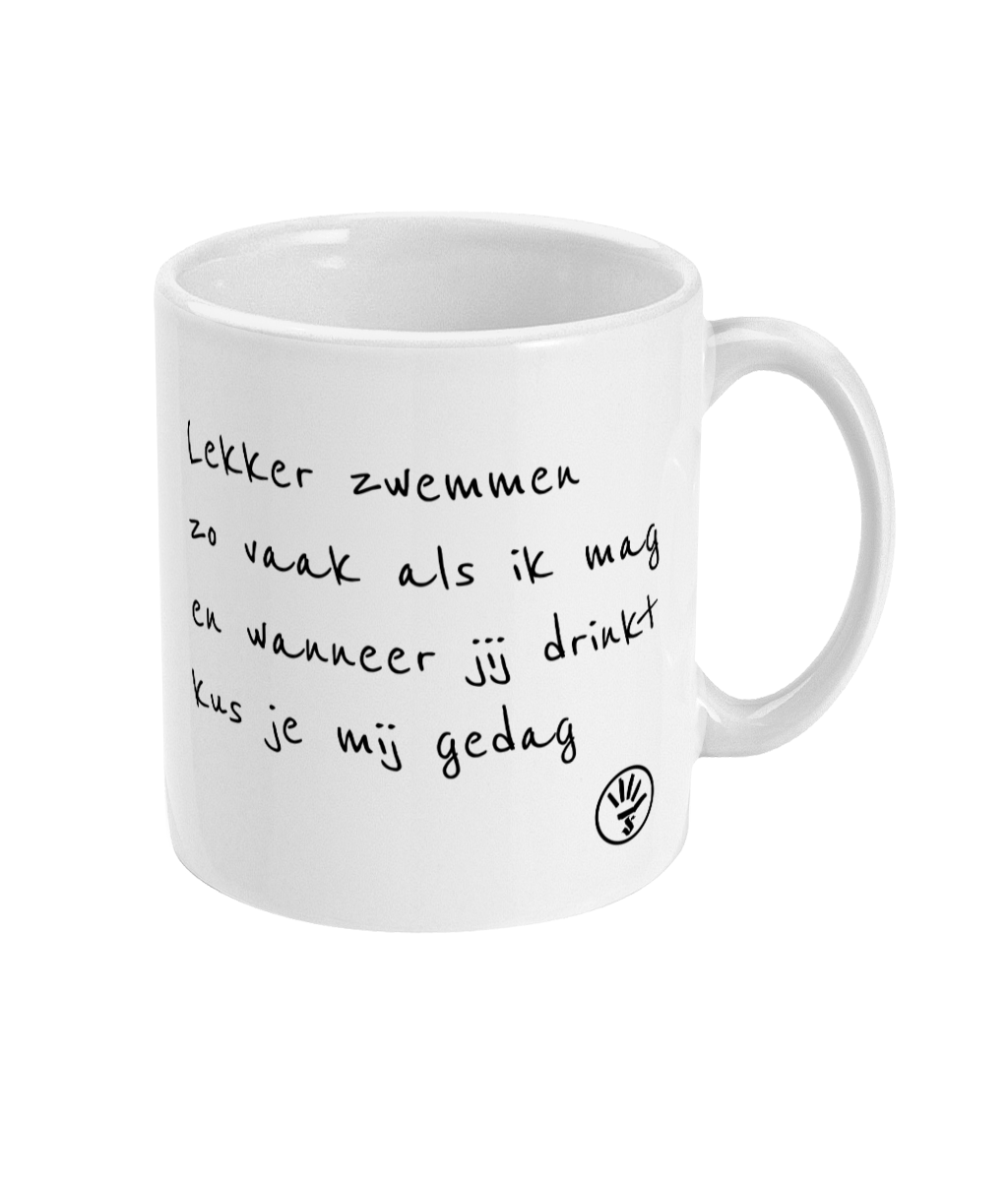 Mok 11oz Rob be does gedicht (1 f5 LOGO zwart)