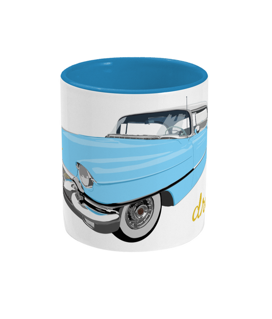Cadilac drive (wit) - Gekleurde binnenkant en oor mok
