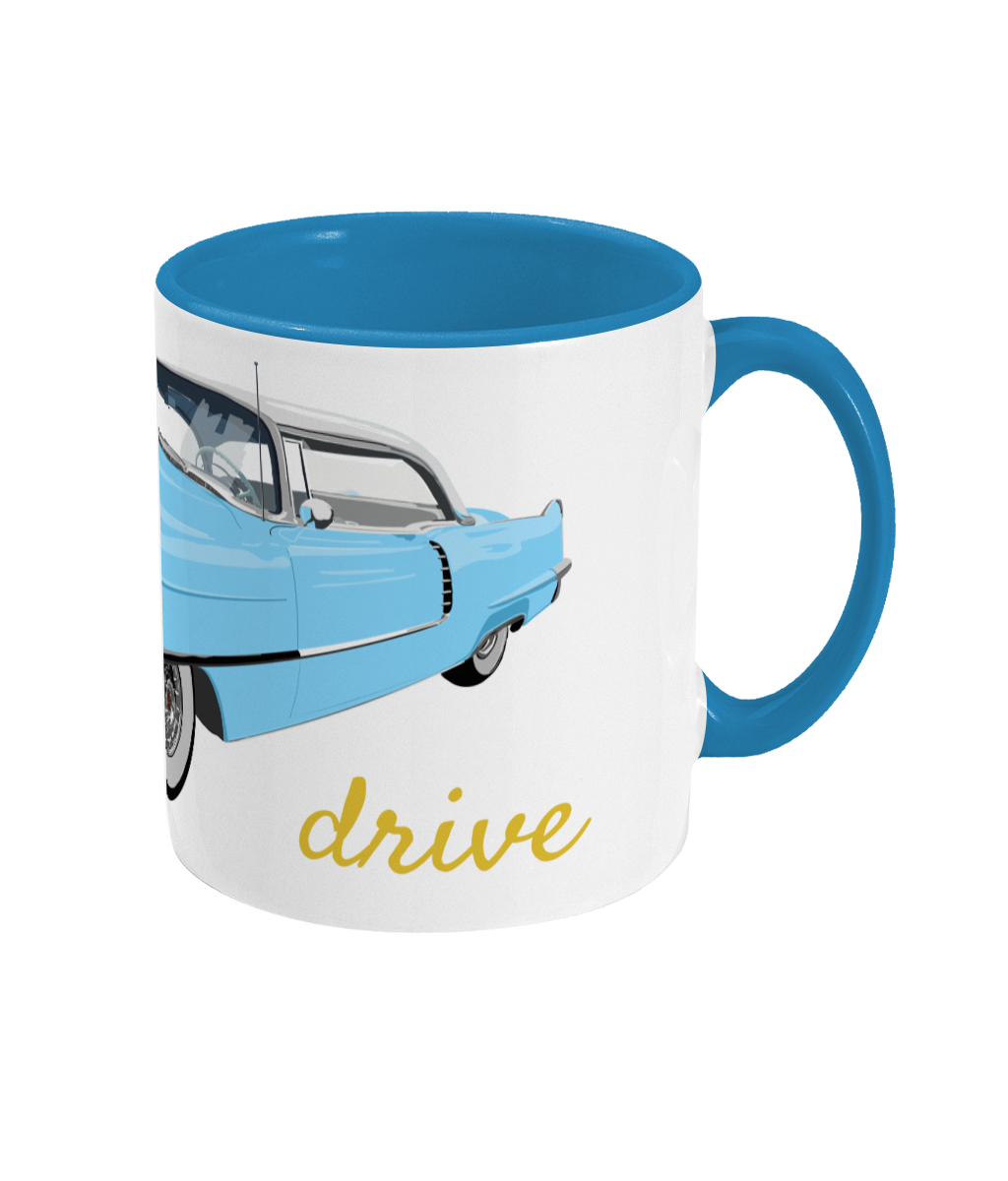 Cadilac drive (wit) - Gekleurde binnenkant en oor mok