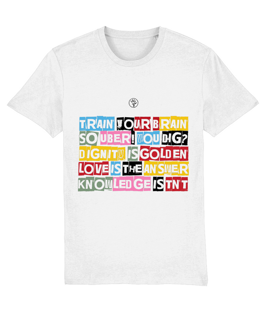 TRAIN YOUR BRAIN (wit) - Gildan Heavy Cotton T-Shirt popart